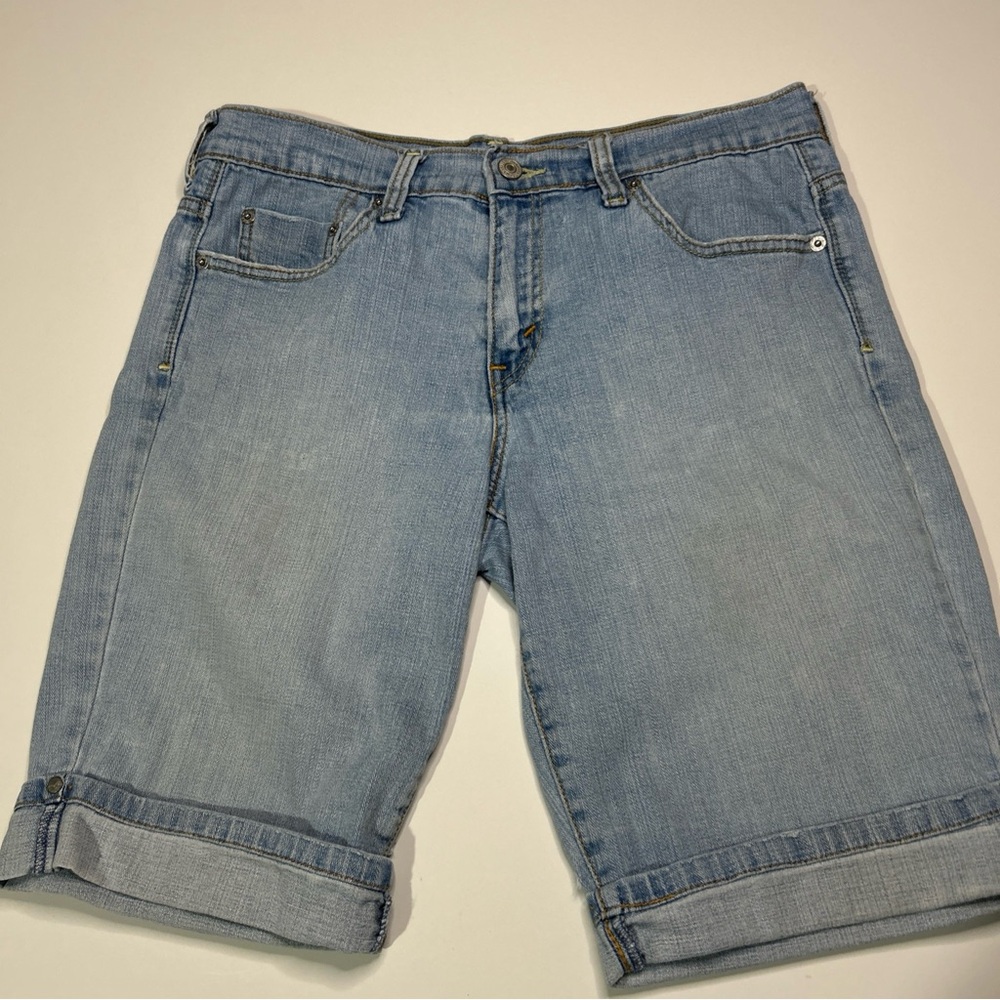 Levi’s 515 Jeans Shorts Women’s 10 Blue Cotton Outdoor Stretch Roll Up Vintaged - Picture 3 of 14